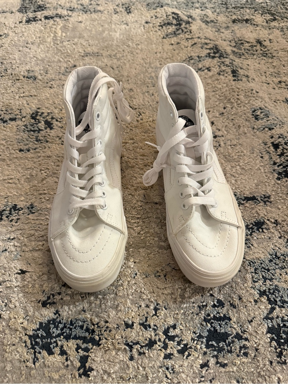 Vans White High-Top Canvas Sneakers